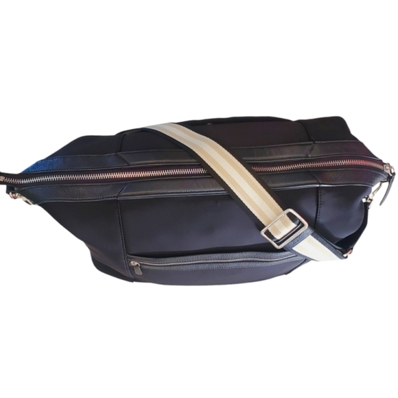 COLE HAAN Large Grandseries Black Neoprene Weekender Shoulder Bag/Tote/Duffle - Picture 4 of 15